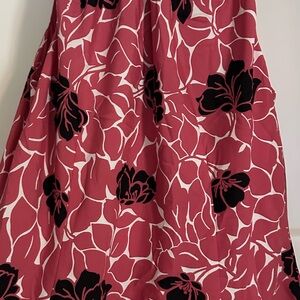 Ann Taylor dark pink white and black sleeveless top. (It is not red…)